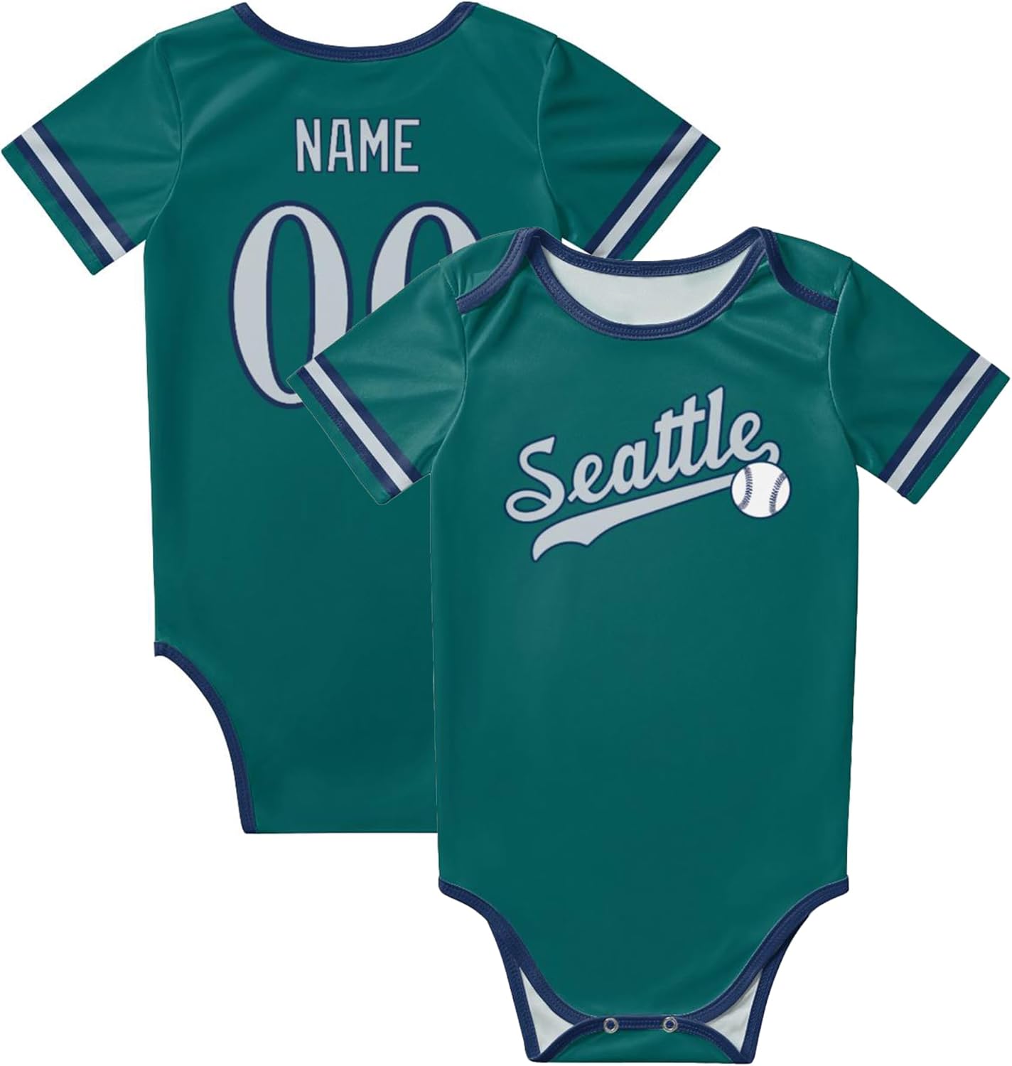Custom Baby Bodysuit with Name & Number - Personalized Gift