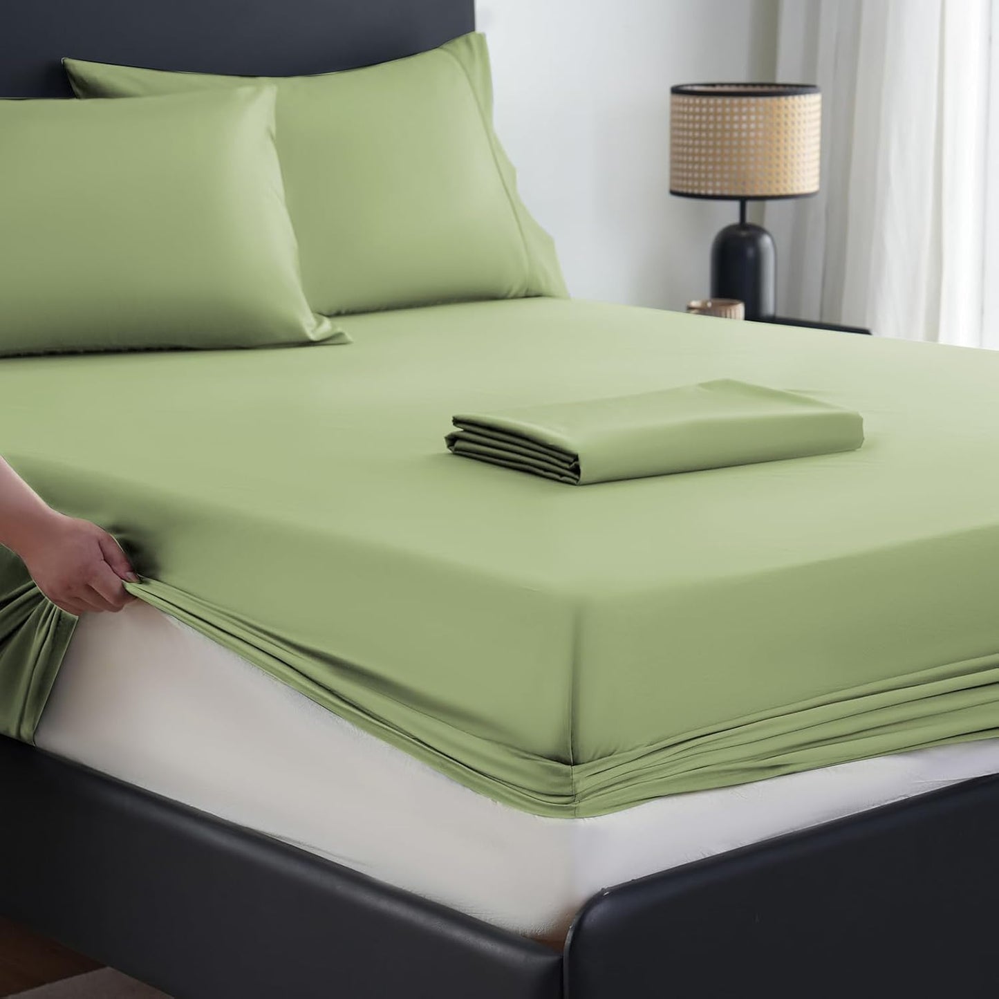 MEISHANG Extra Deep Pocket California King Sheets for Comfort