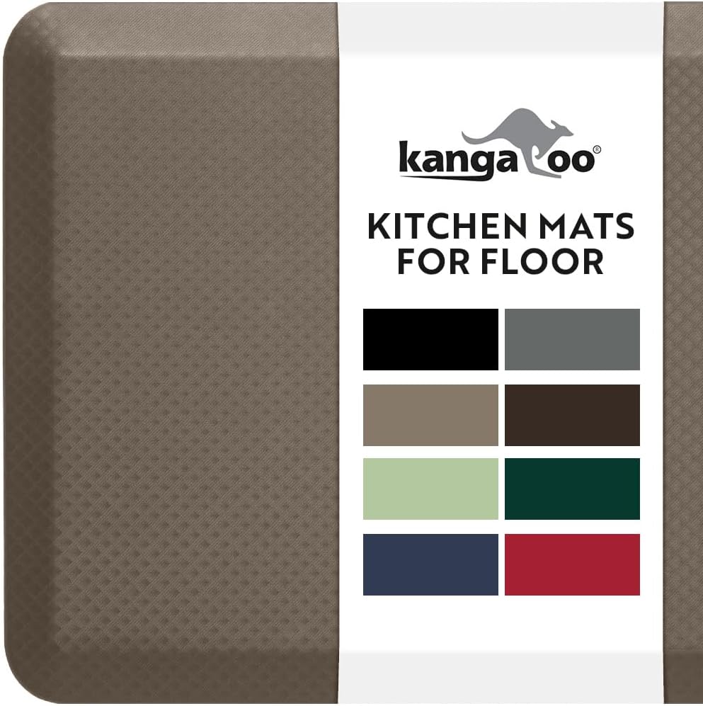 KANGAROO Thick Ergonomic Anti Fatigue Mats for Kitchen Floors