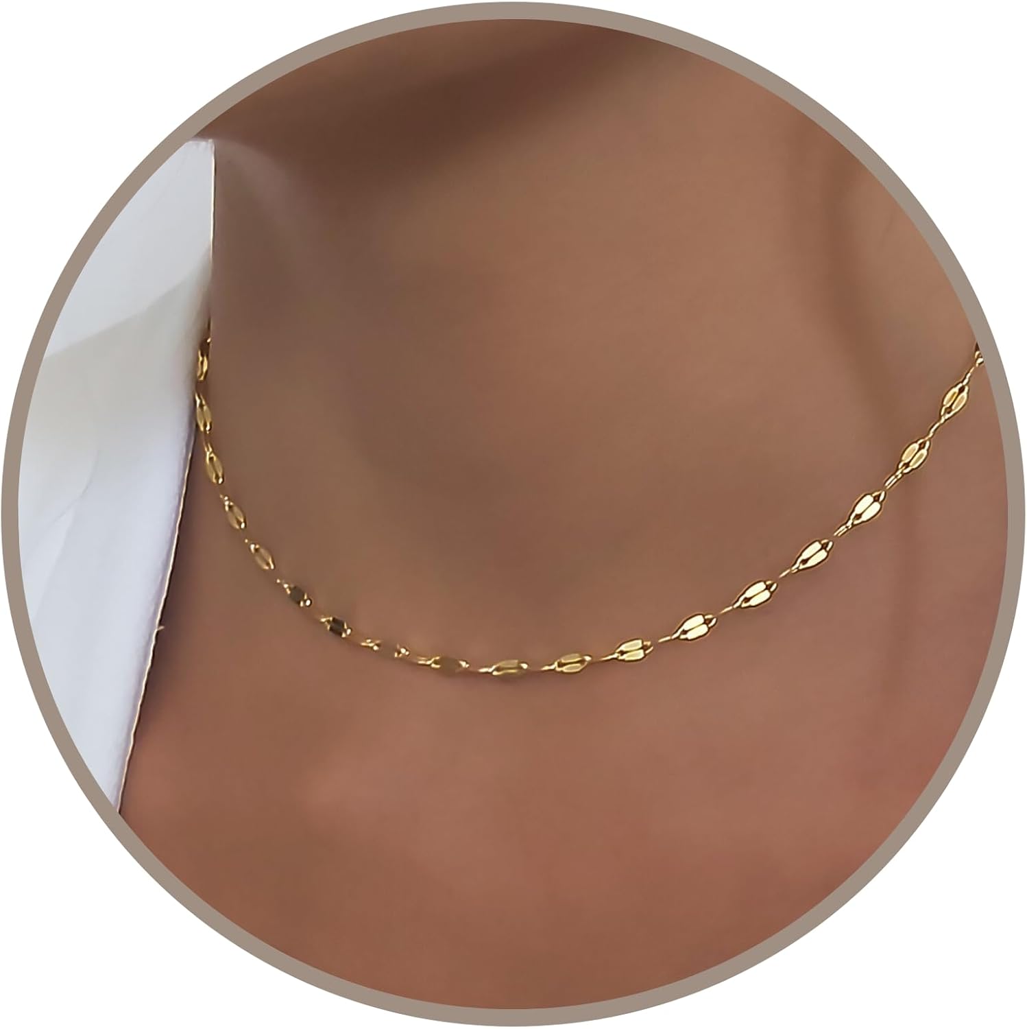 Annika Bella Choker Necklace - Dainty Gold Chain for Women