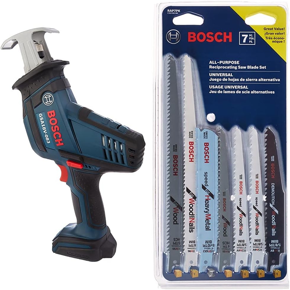 BOSCH GSA18V-083B Compact Reciprocating Saw with Blade Set