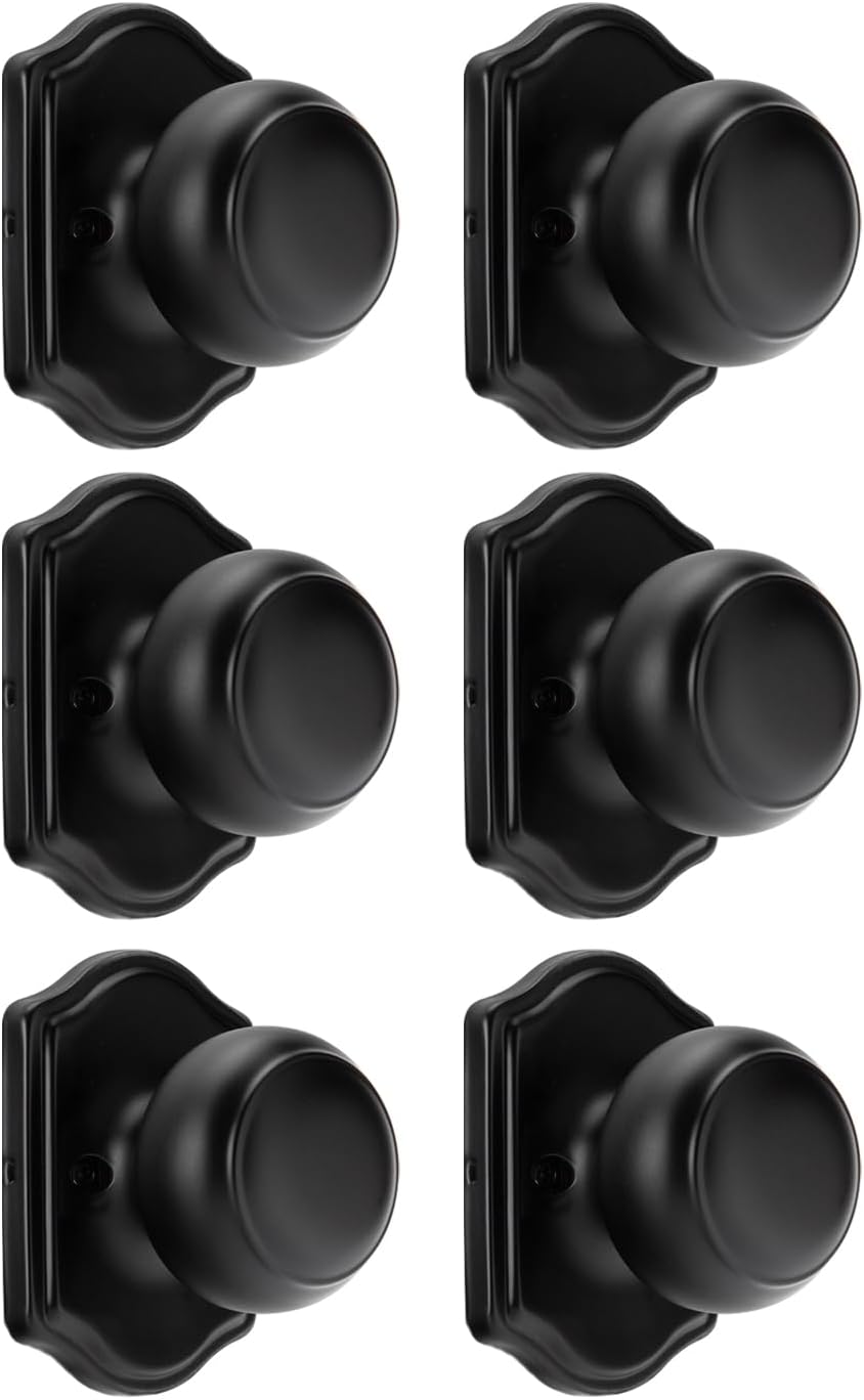 Goldenwarm Matte Black Dummy Door Knobs for Closet & French Doors