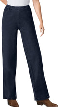 Woman Within Plus Size Wide-Leg Pull-On Jeans - Stretch Denim