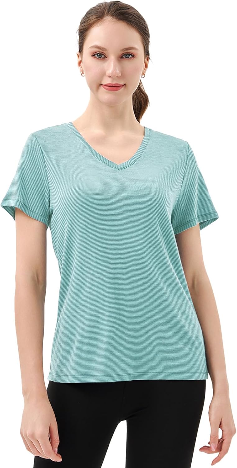Merino Protect 100% Merino Wool V Neck T-Shirt for Women