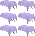 Lavender Tablecloths for 6 ft Rectangle Tables 60 x 102 in - 6 Pack