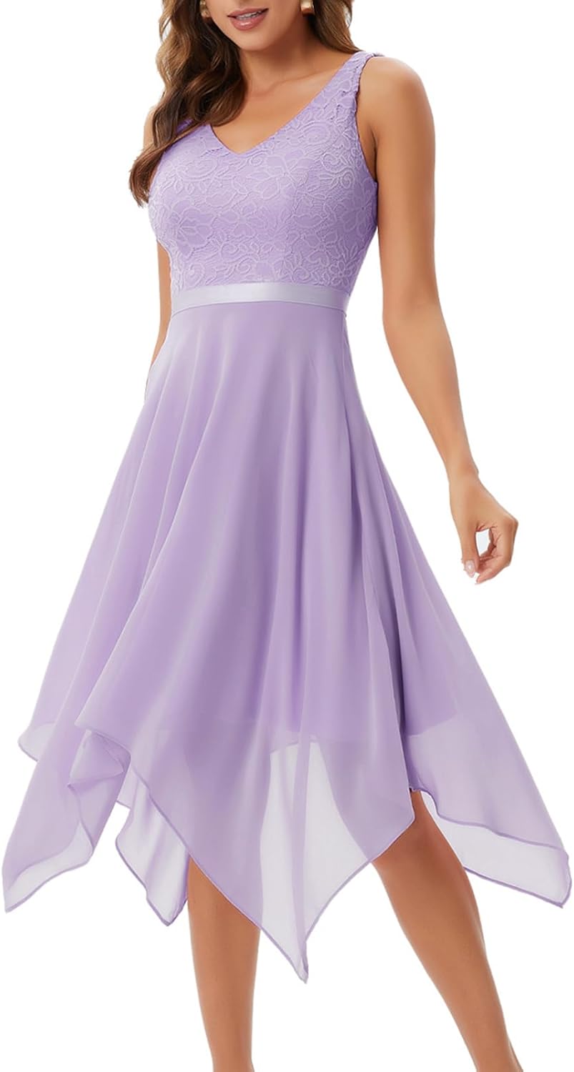 Elegant Lace Cocktail Party Dress for Weddings and Events