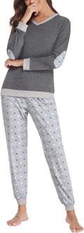 Soft Womens Pajama Sets Cotton Long Sleeve Pj Sets Comfy Sleepwear
