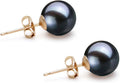 Japanese Akoya Cultured Pearl Stud Earrings 6mm Black - Timeless Gift