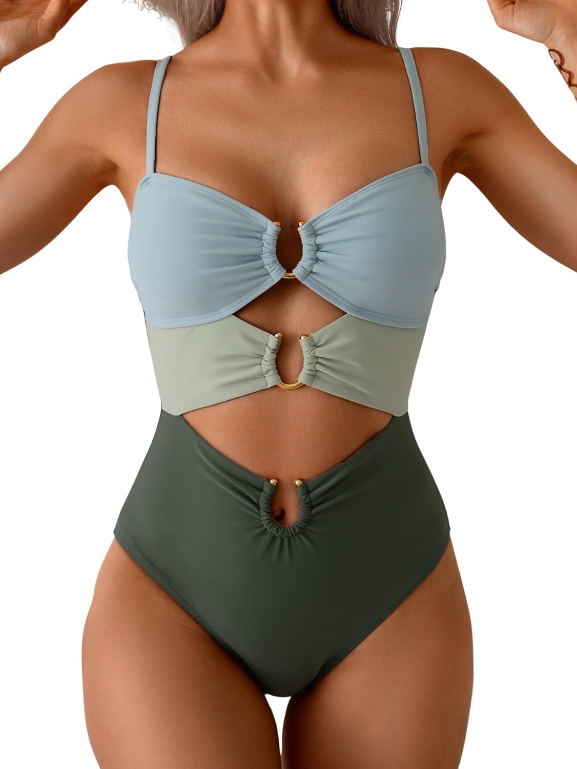 Eomenie One Piece Swimsuit for Women with Sexy Cutout Design
