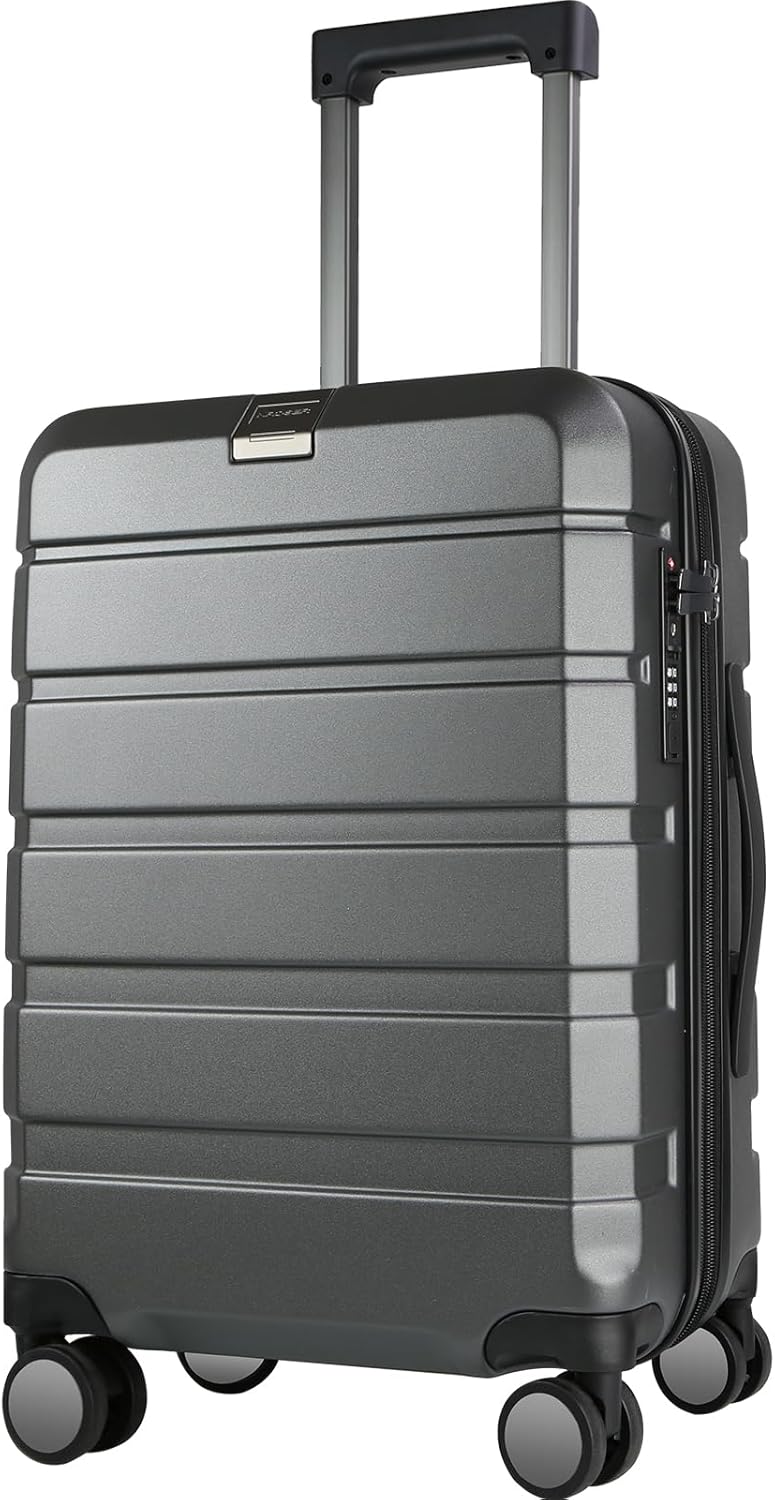 KROSER Hardside Expandable Carry On Luggage with USB Port