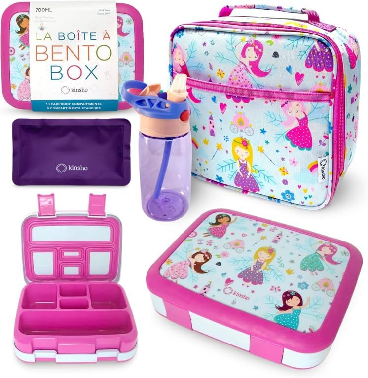 Bento Box Set for Kids - Lunch Bag, Ice Pack & Water Bottle