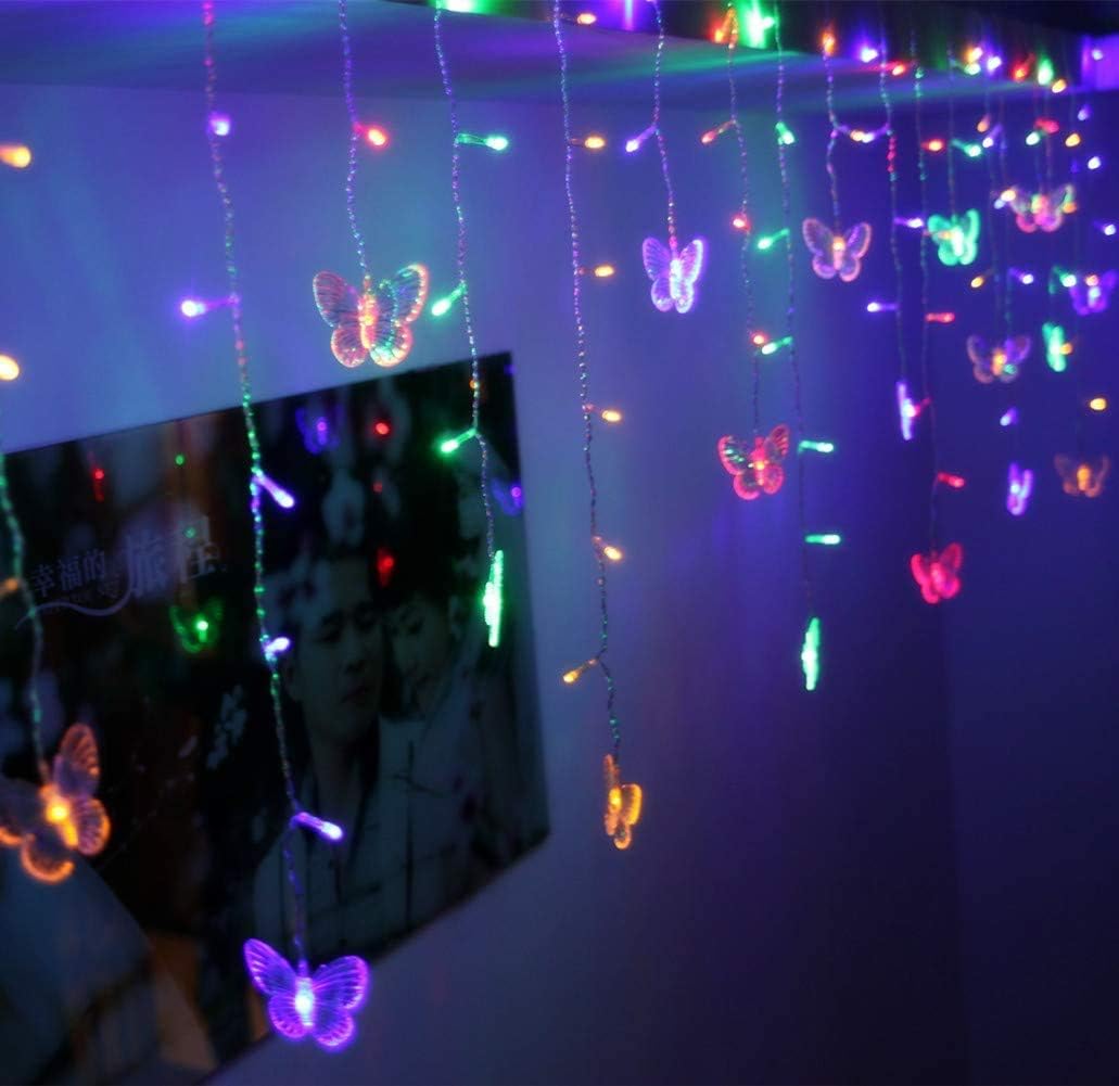 Colorful Butterfly Curtain Lights - Transform Your Space!