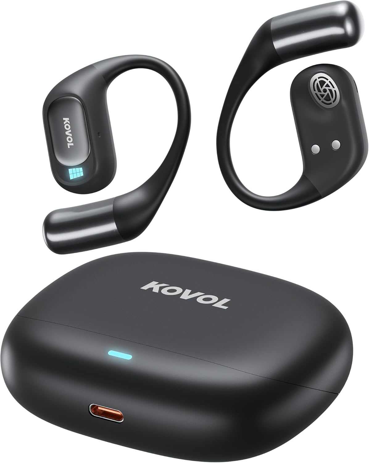 KOVOL Open-Ear Wireless Headphones - 36H Playtime & IPX4 Sweatproof