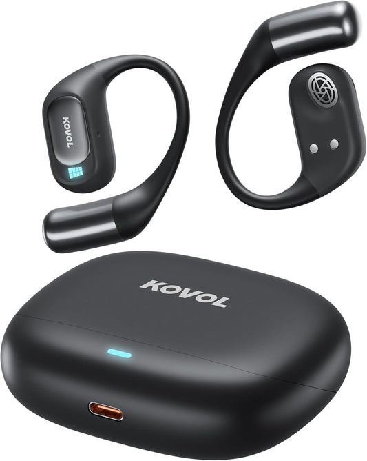 KOVOL Open-Ear Wireless Headphones - 36H Playtime & IPX4 Sweatproof