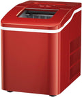 Red Posdutti Ice Maker for Countertop - Bullet Ice Ready in 8 Mins