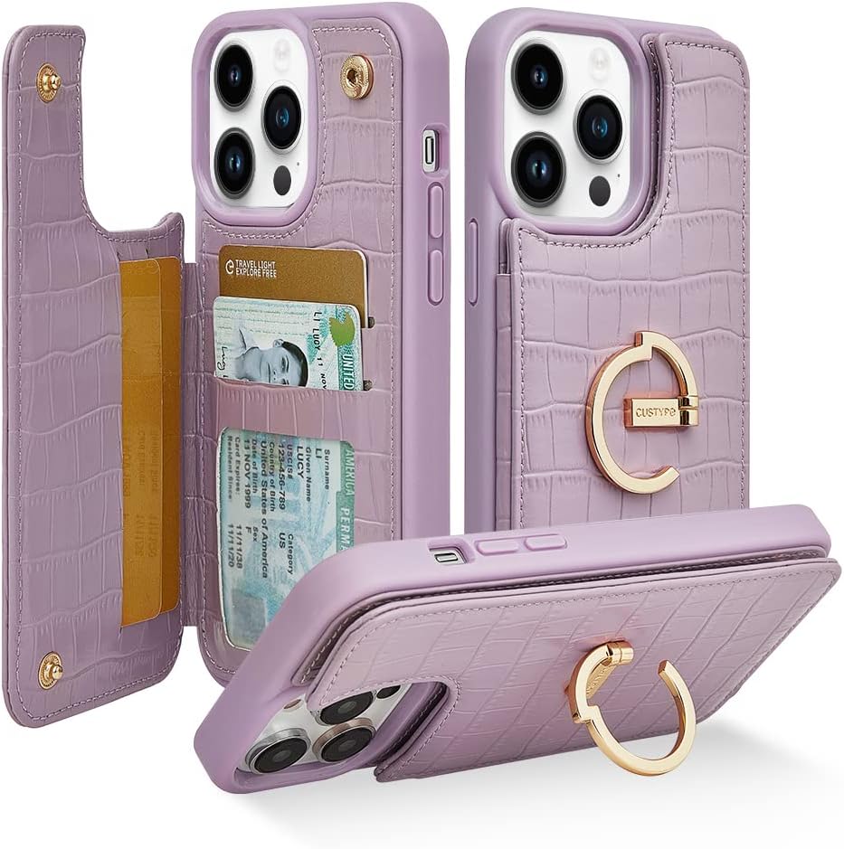 CUSTYPE iPhone 13 Pro Max Wallet Case with Card Holder & Kickstand