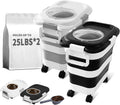 25 Lbs Dog Food Storage Container 2PCS - Collapsible Airtight Bin
