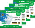EIOTCLUB 4 Pack International Data SIM Card - 1GB/30Day Travel Plan