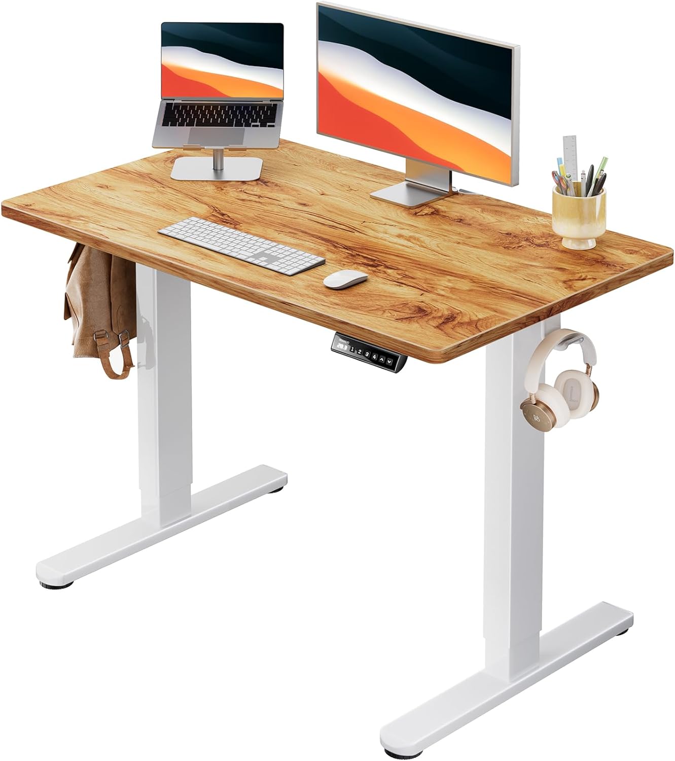 HUANUO Electric Standing Desk: 4 Memory Heights, Whole Piece Desktop