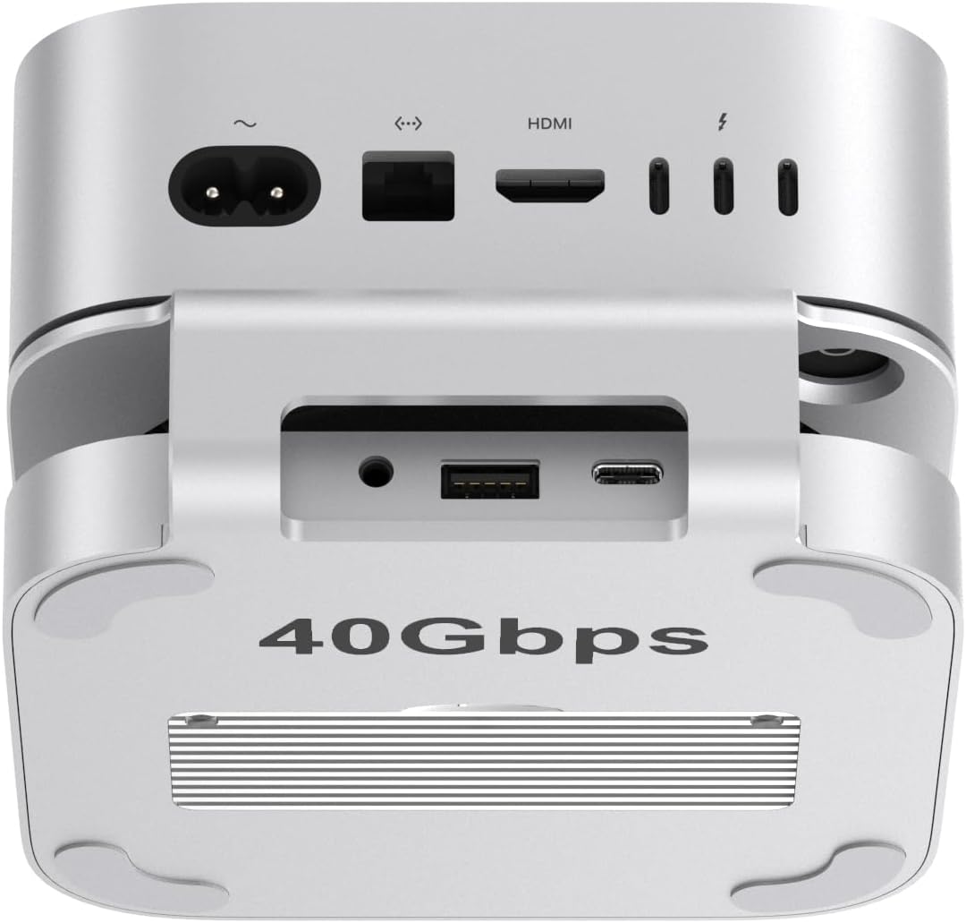 Qwiizlab 40Gbps Mac mini M4/M4 Pro Stand Hub with SSD Enclosure