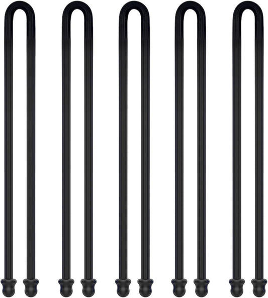 5Pcs Silicone Cable Tie Set - Organize Cords Easily!