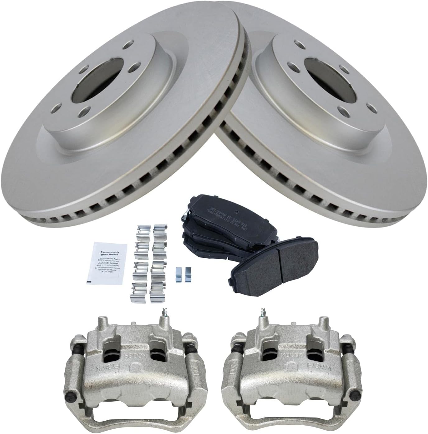 TRQ Front Brake Pad & Rotor Kit for 2007-2009 Ford Edge