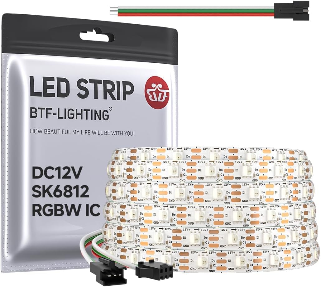 BTF-LIGHTING SK6812 RGBW LED Strip: Versatile 16.4FT Lighting