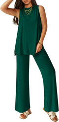 Women's 2 Piece Lounge Set Wide Leg Pants - Summer 2025