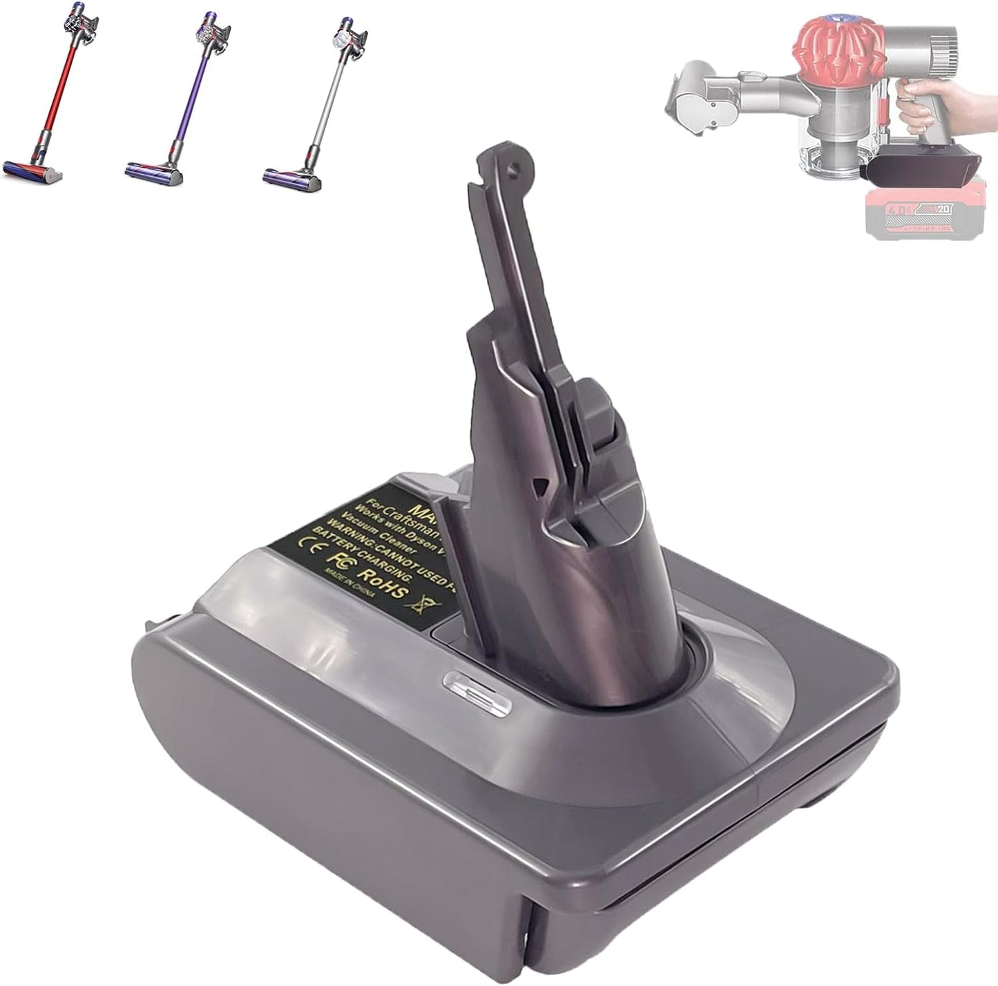 Craftsman V20 to Dyson V8 Battery Adapter - ASUNT