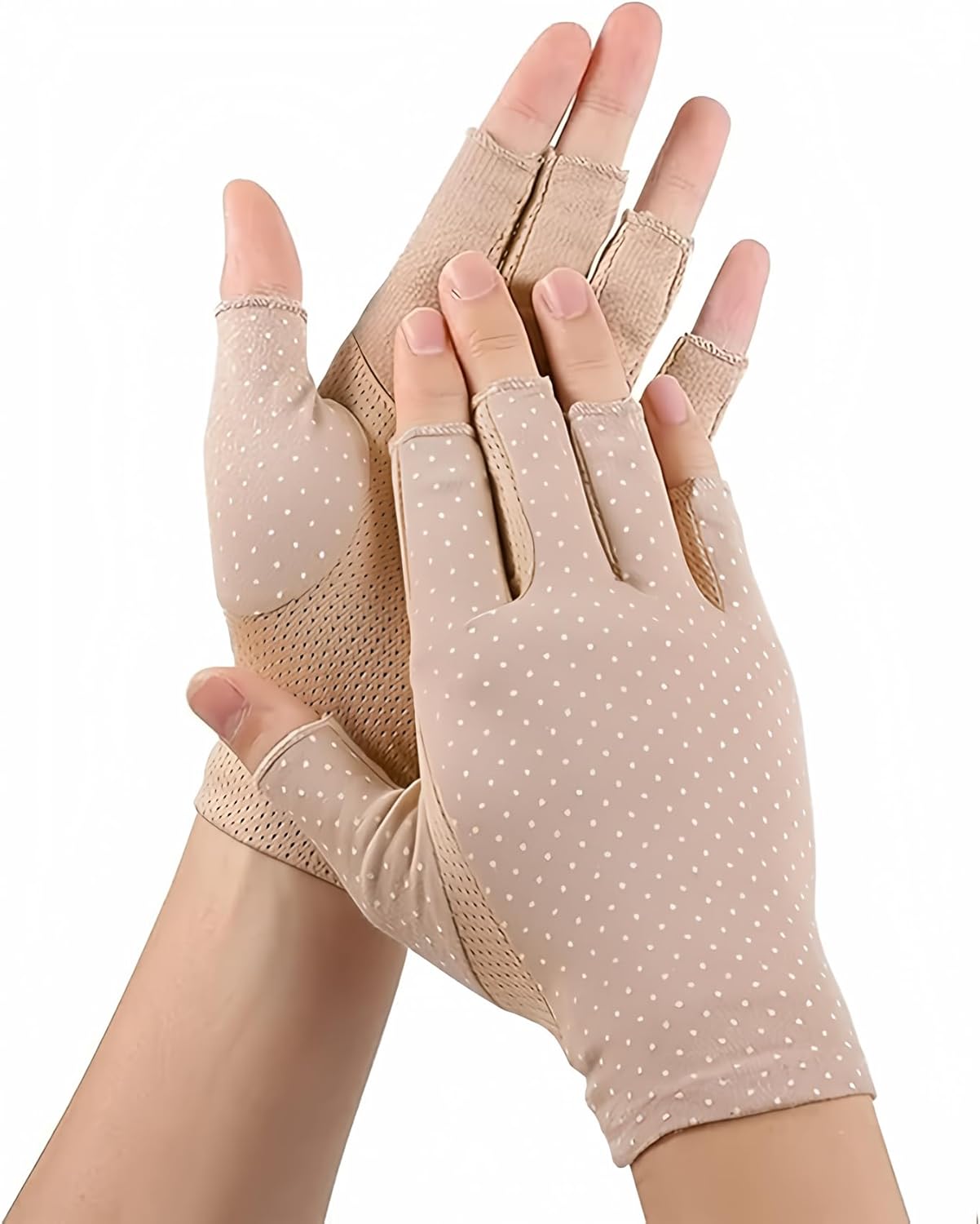 INOGIH Women's Sunblock Fingerless Gloves - UV Protection for Stylish Driving