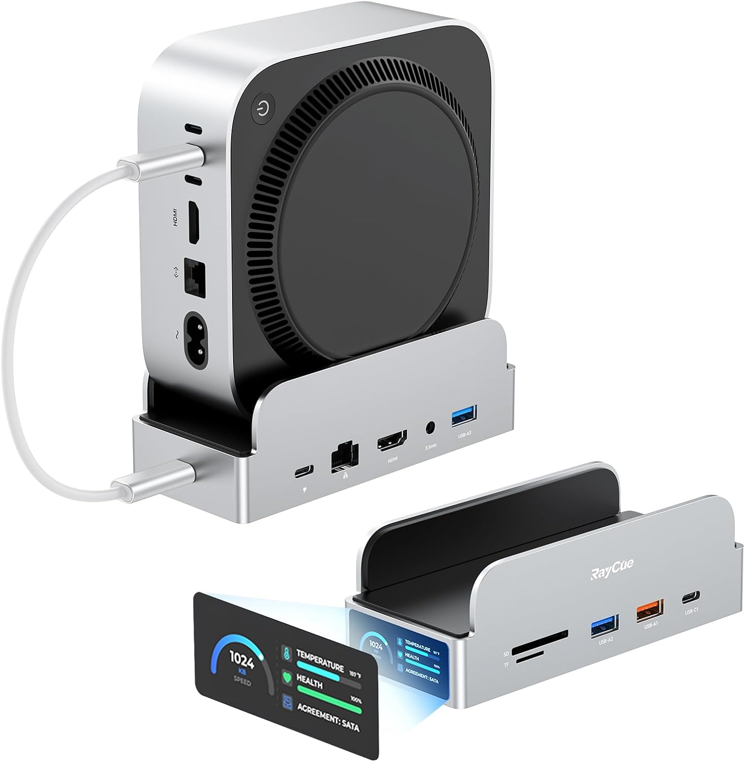 RayCue SmartDock Pro for Mac mini M4: Space-Saving Hub