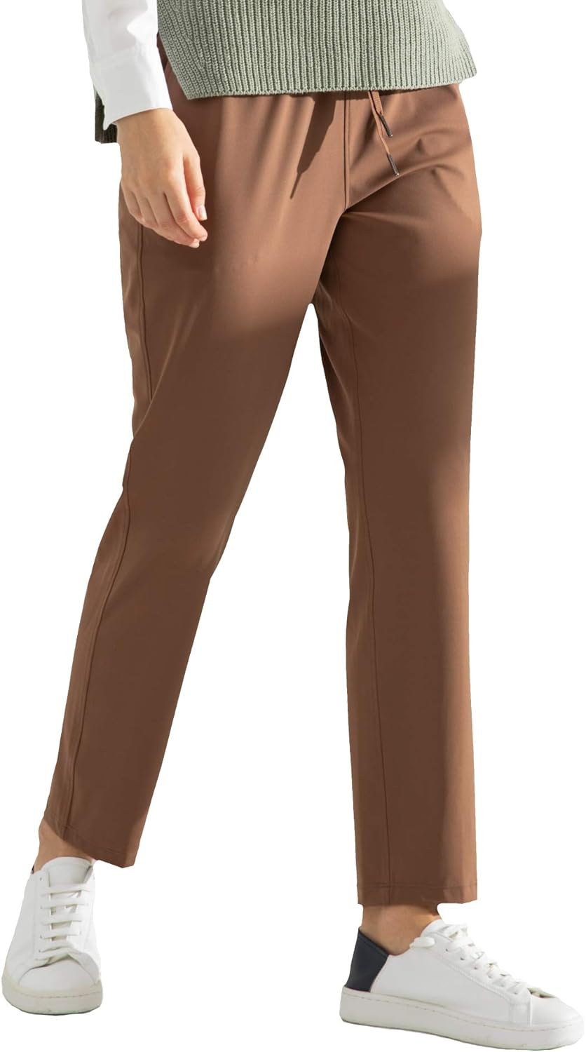 AJISAI Women's 7/8 Joggers Travel Pants for Casual Comfort