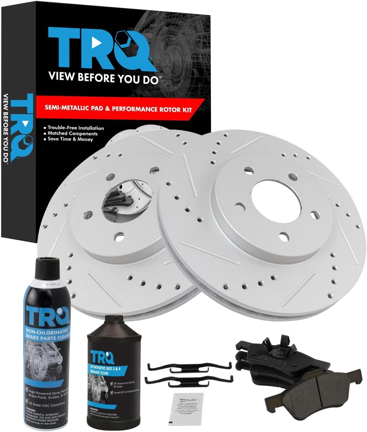TRQ Front Performance Brake Pad & Rotor Kit for Ford Escape