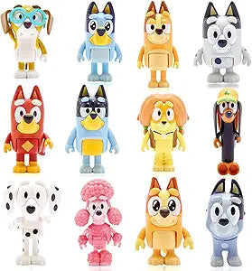 Bluey Toys 12-Pack Family Beach Day Figures for Imaginative Play