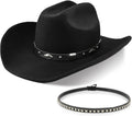 100% Wool Western Cowboy Hat for Men Women - Classic Fedora Style