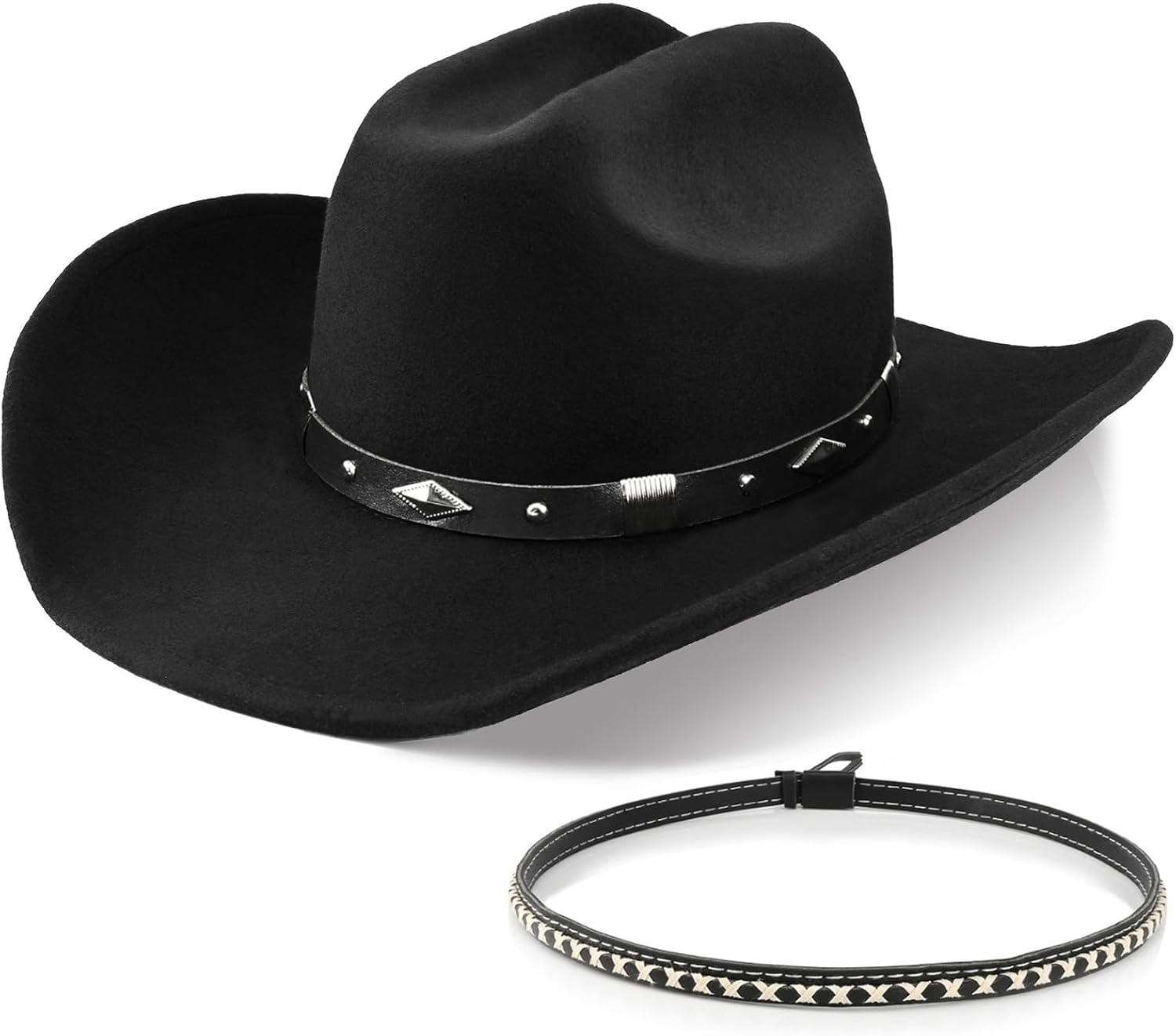 100% Wool Western Cowboy Hat for Men Women Classic Fedora