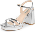 JOY IN LOVE Platform Heels for Women 3.5 in Chunky Block Heel Sandals