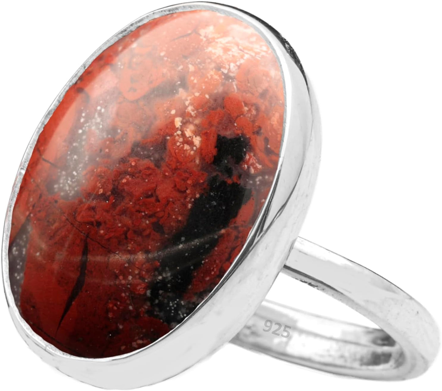 Natural Amazonite Crystal Ring in 925 Sterling Silver for Women