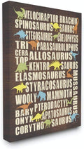 Dinosaurs Typography Chart Canvas Wall Art 24x30 - Playful Focal Piece
