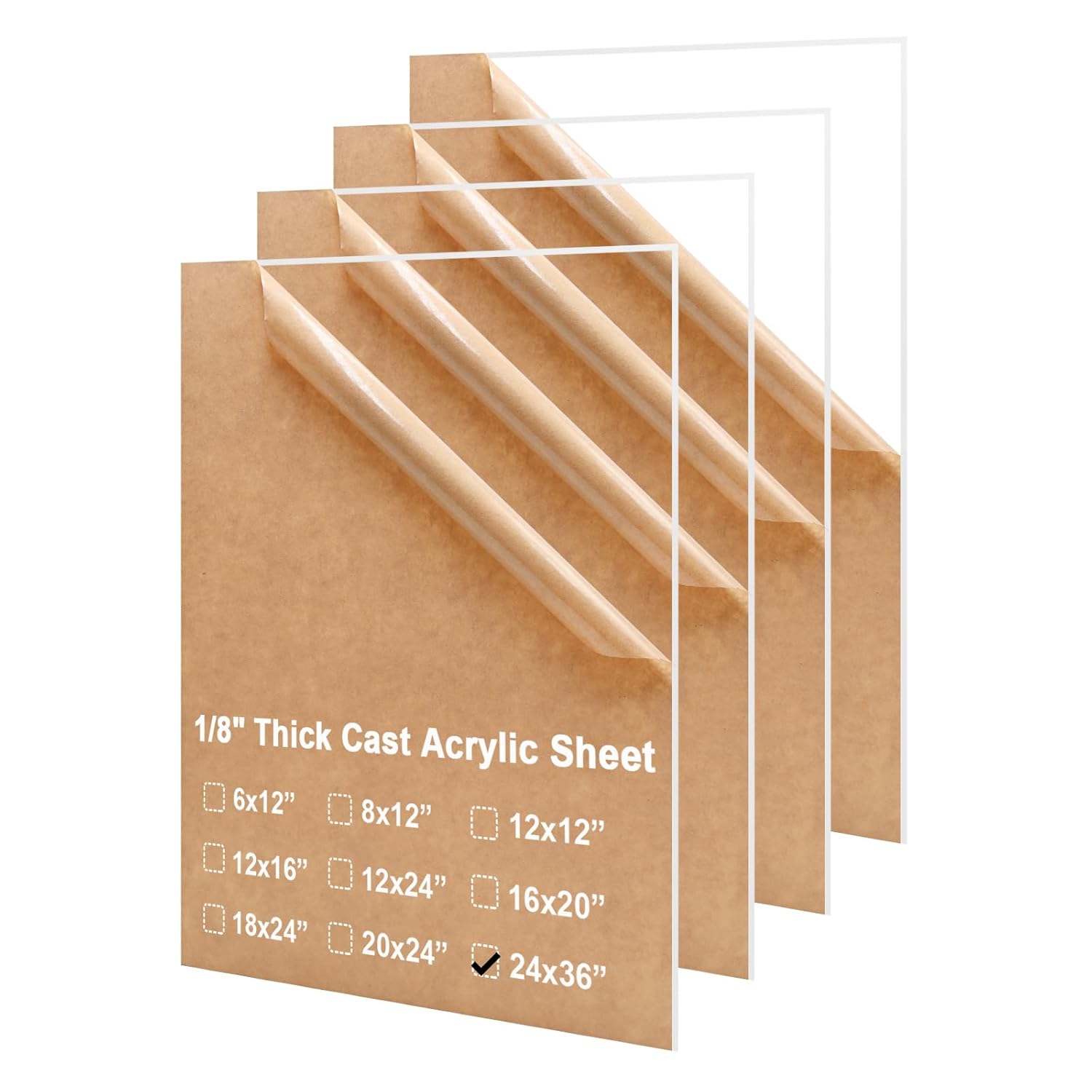 24x36 Plexiglass Sheets for DIY Projects and Crafts - 4 Pack