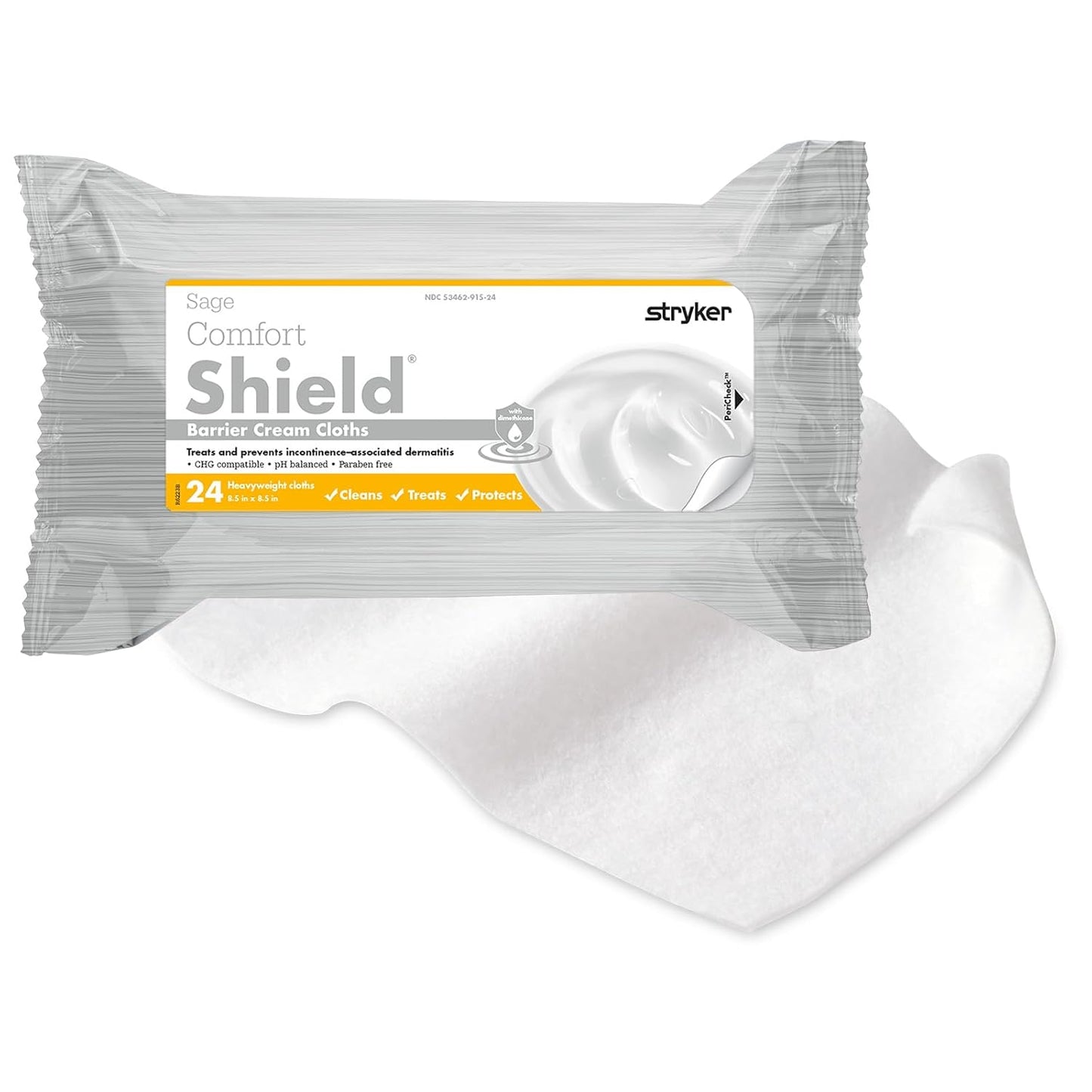 Stryker Comfort Shield Barrier Cream Cloths for Sensitive Skin