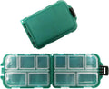 Small Hard Fishing Tackle Box 2-Pack - Portable 10-Compartment Case