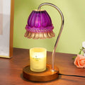 Flower Candle Warmer Lamp for Women - Purple Dimmable Timer Wax Warmer
