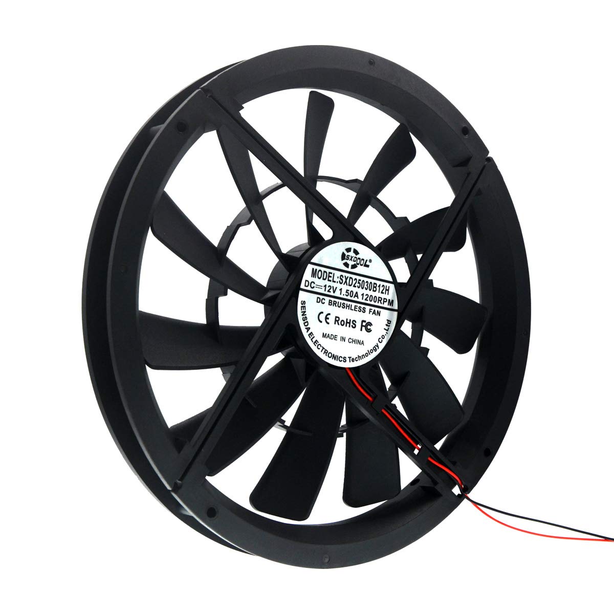 250mm DC 12V Cooling Fan for Computer Case Server Quiet Cooler