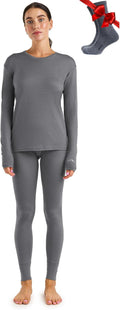 Women's Midweight and Lite Merino Wool Sleep Set - Soft and Warm