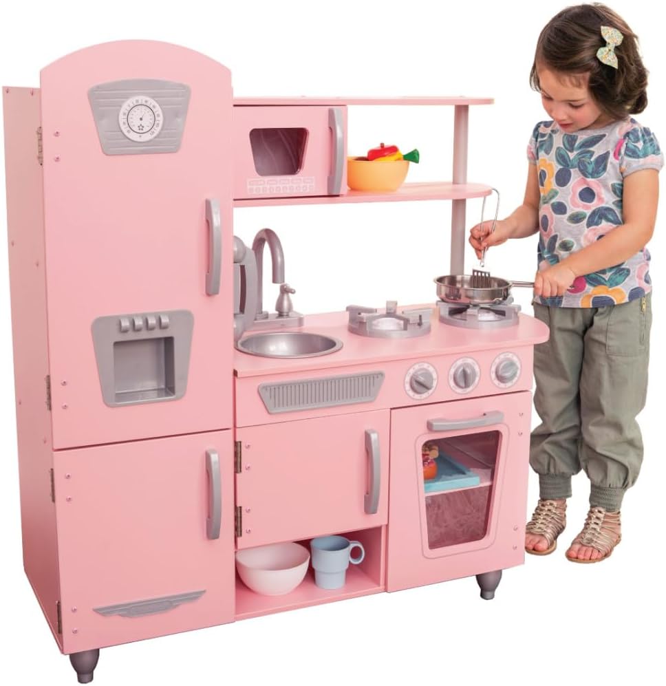 KidKraft Vintage Wooden Play Kitchen with Realistic Features