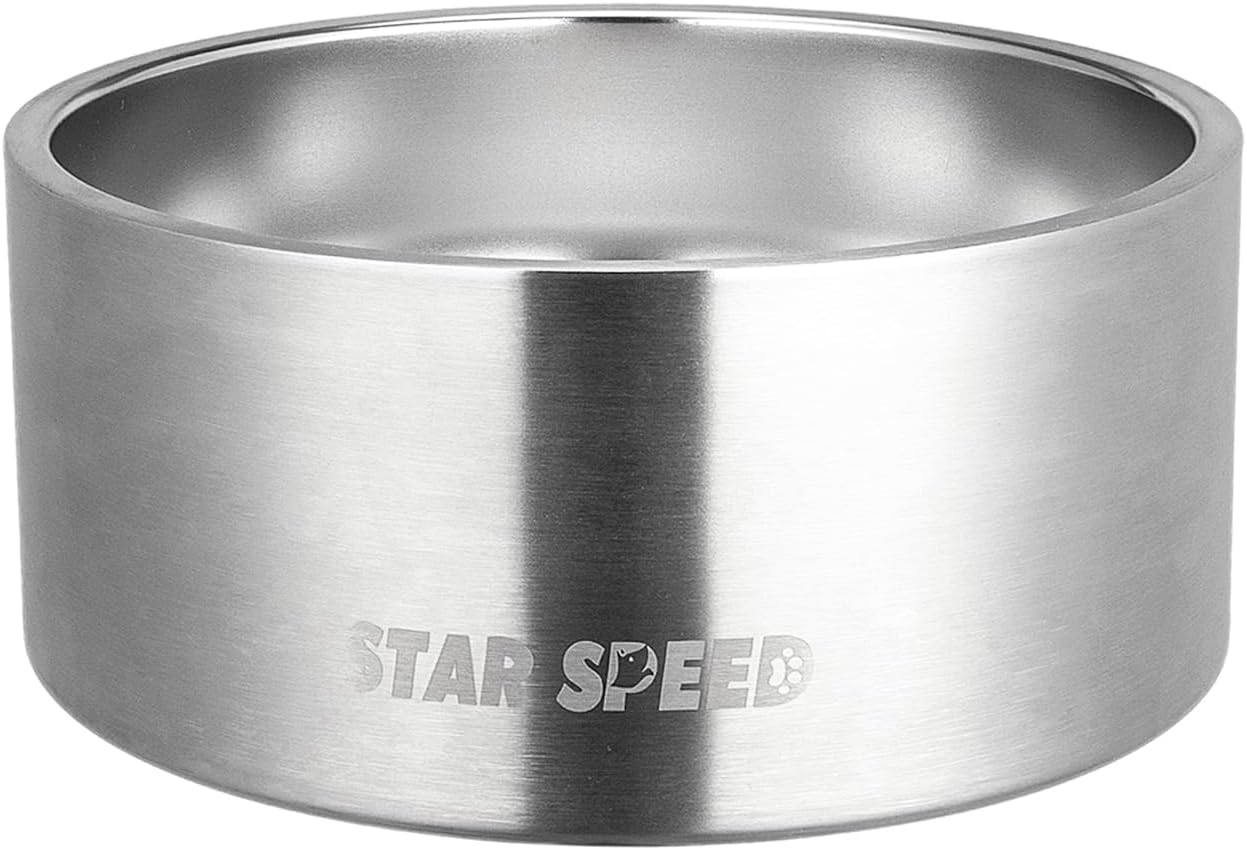 100oz Large Stainless Steel Dog Bowl for Big Dogs with Rubber Base