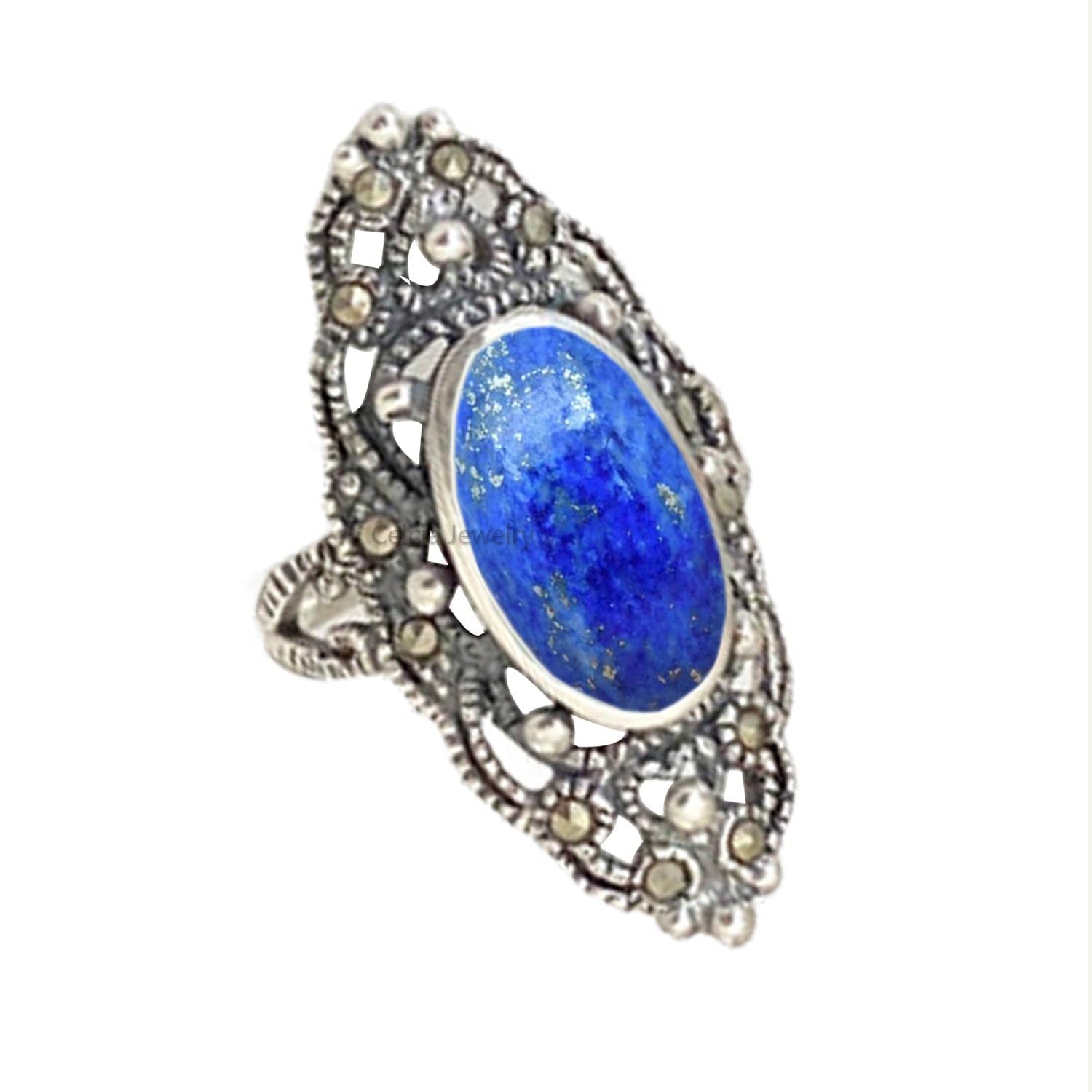 Pure 925 Sterling Silver Turquoise Ring for Women, Boho Style