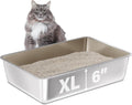 Stainless Steel Litter Box XL 23.6x15.7x6 in - Heavy Duty, Easy Clean