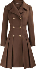 Women's Fashion Trench Coat Notch Lapel Double Breasted (Style KNNK)